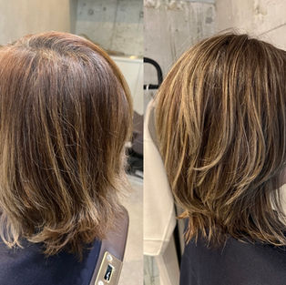 明るめ白髪染めから地毛ハイライトに移行　２回目