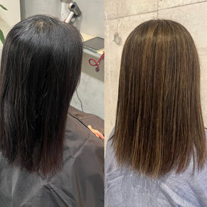 真っ黒白髪染めから地毛ハイライトへ移行