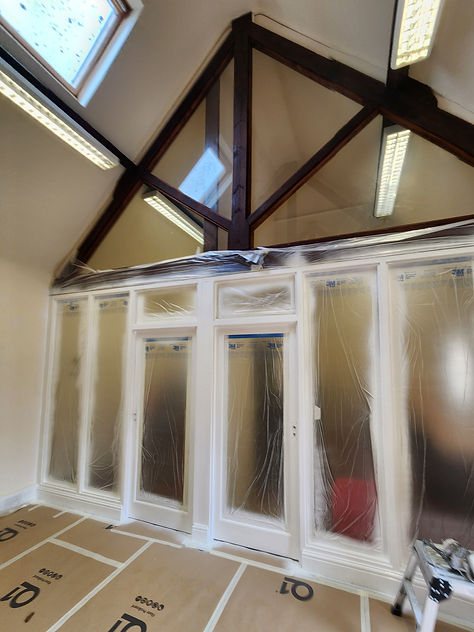 Masking up an office to paint spray