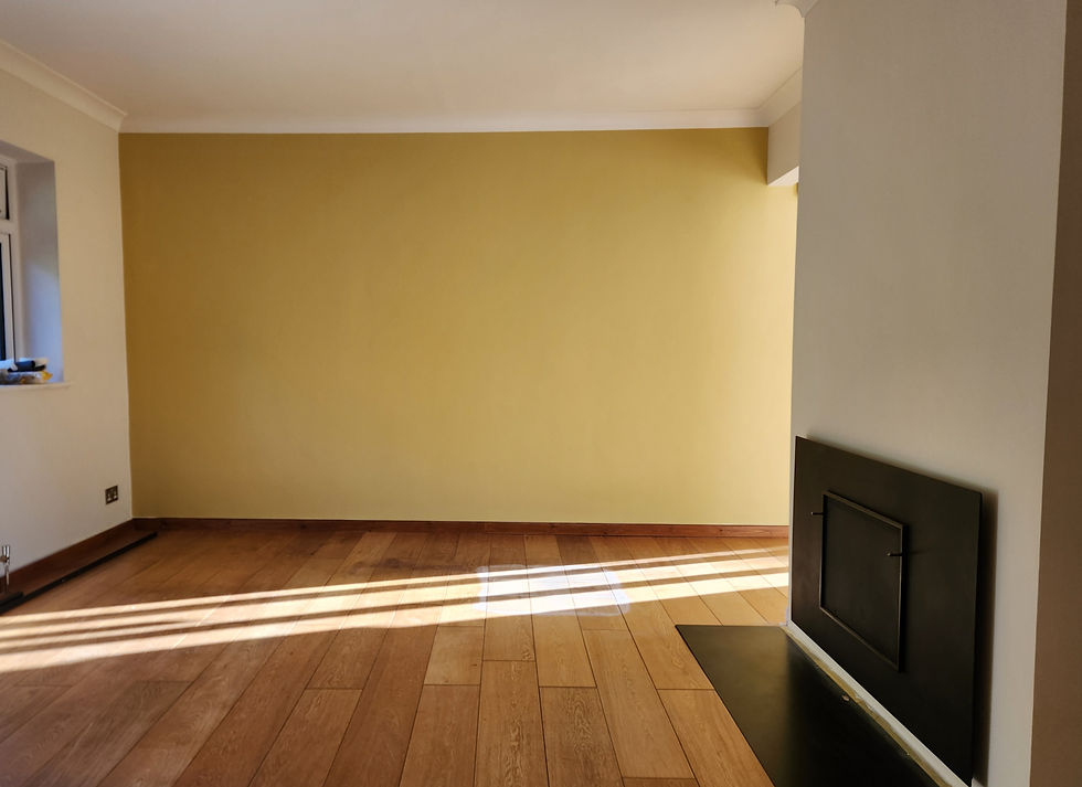Finished decorating room after treating nicotine stains