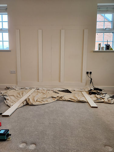 Bedroom Headboard Wood Panelling & Painting Lutterworth