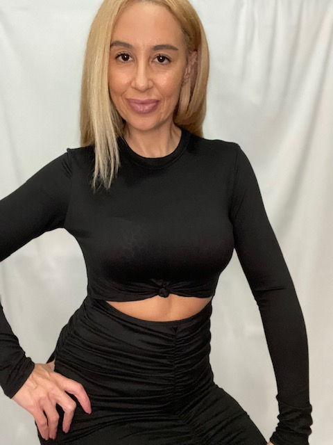 Long Sleeve Black Midi