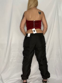 Thumbnail: Rouched High Rise Nylon Pants