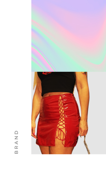 Thumbnail: Red Vegan Patten Leather Tie Up Mini