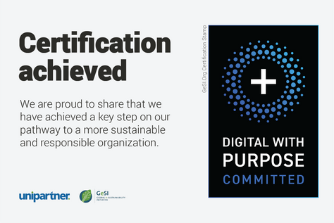 Unipartner is certified with the Digital with Purpose Committed stamp!