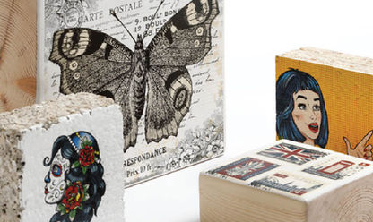 pedra madeira, concreto