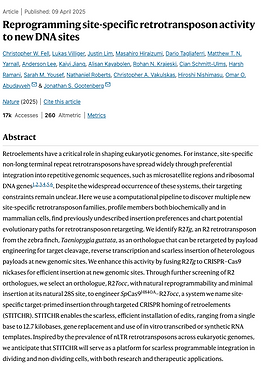 Reprogramming site-specific retrotransposon activity to new DNA sites