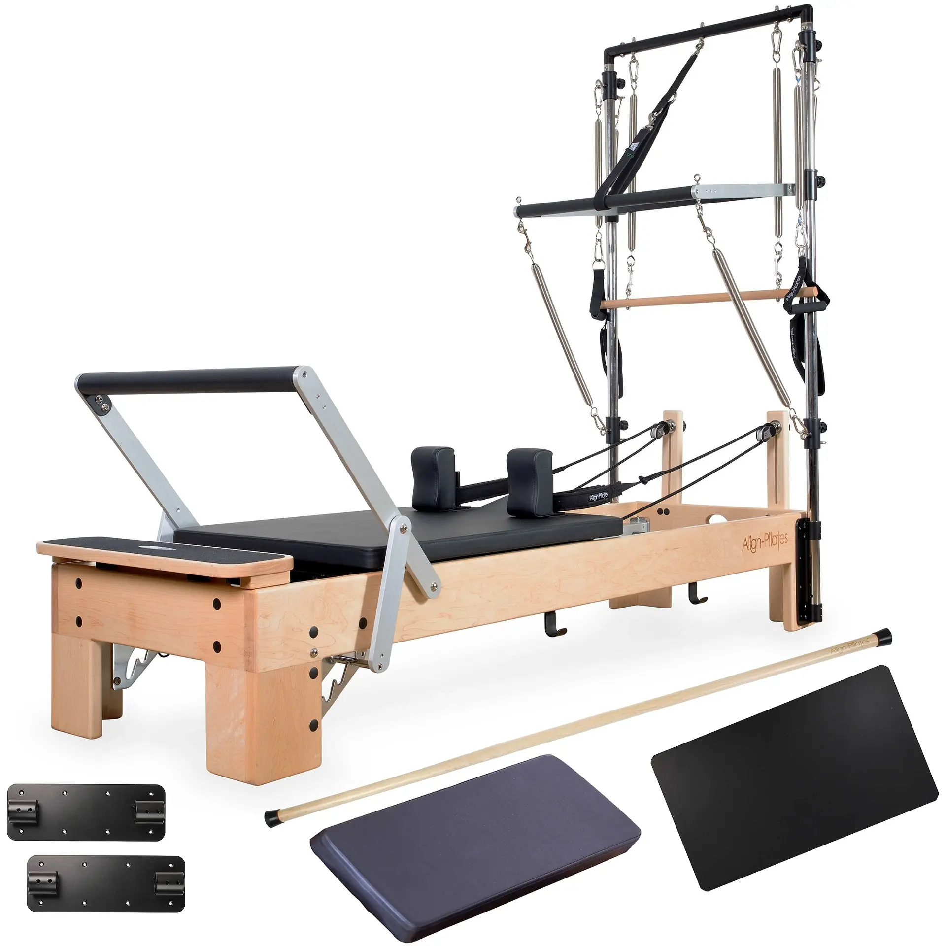 Align-Pilates M8-Pro Maple Wood Pilates Reformer with Half Cadillac
