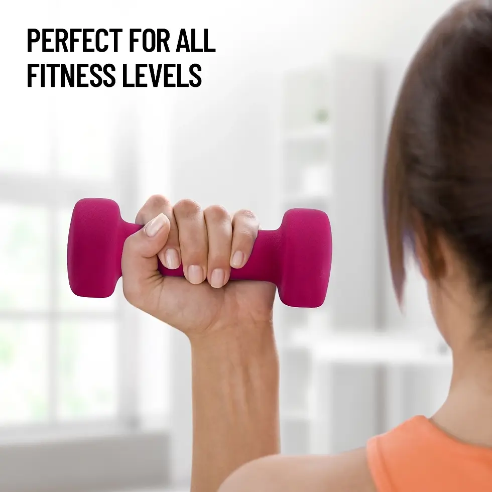 Thumbnail: Axox Fitness Neoprene Dumbbell - Pair | Color-Coded Weights for Strength & Rehab