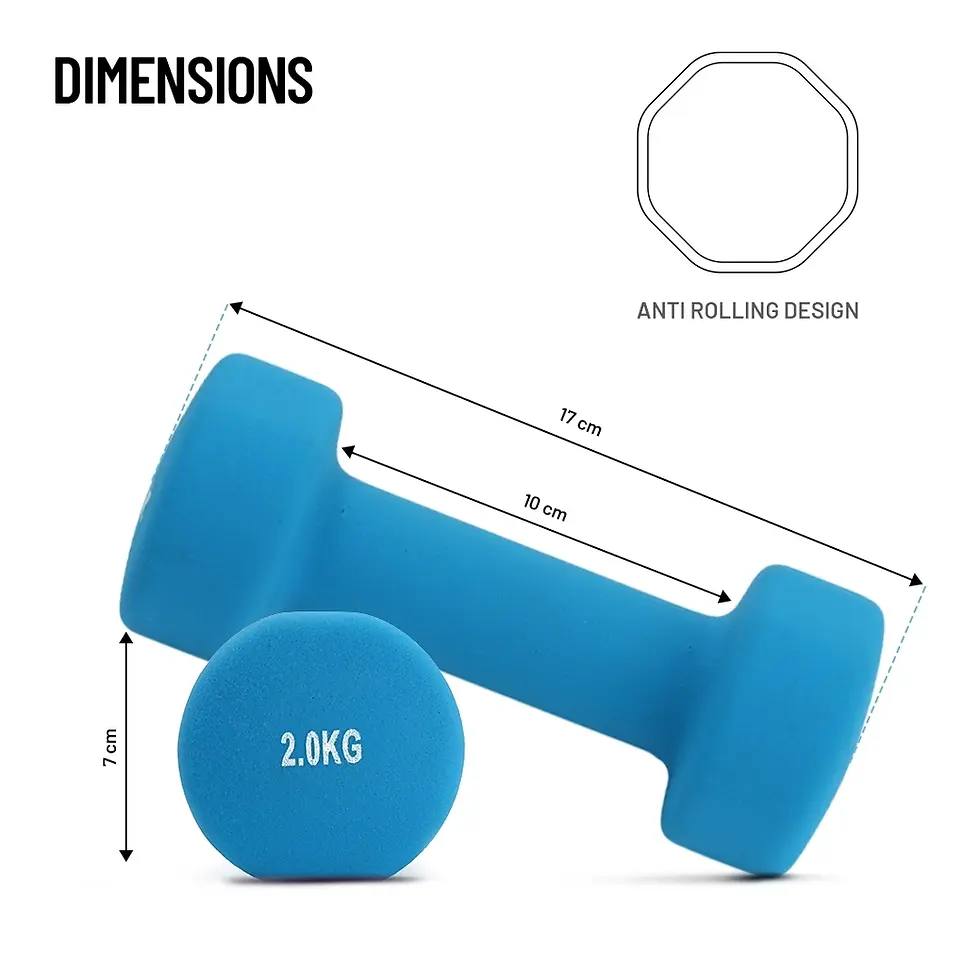 Thumbnail: Axox Fitness Neoprene Dumbbell - Pair | Color-Coded Weights for Strength & Rehab