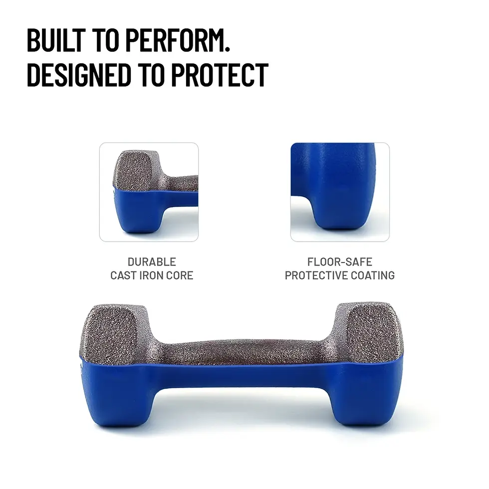 Thumbnail: Axox Fitness Neoprene Dumbbell - Pair | Color-Coded Weights for Strength & Rehab