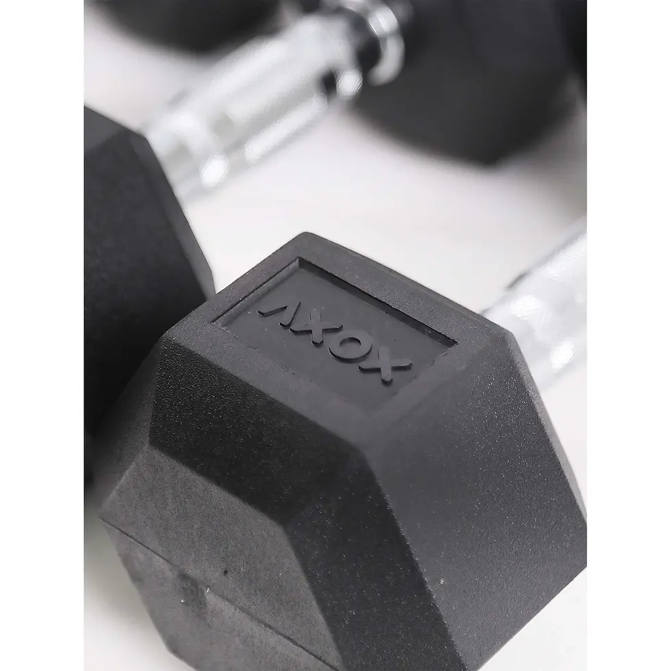 Thumbnail: Axox Fitness Rubber Coated Hex Dumbbell -Pair | 27.5 Kg - 50 Kg