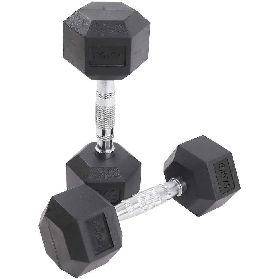Thumbnail: Axox Fitness Rubber Coated Hex Dumbbell -Pair | 27.5 Kg - 50 Kg