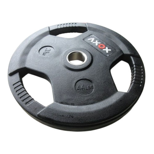 Axox Fitness 3-Grip Rubber Weight Plate with PVC Label - Single | 2.5Kg - 25 Kg