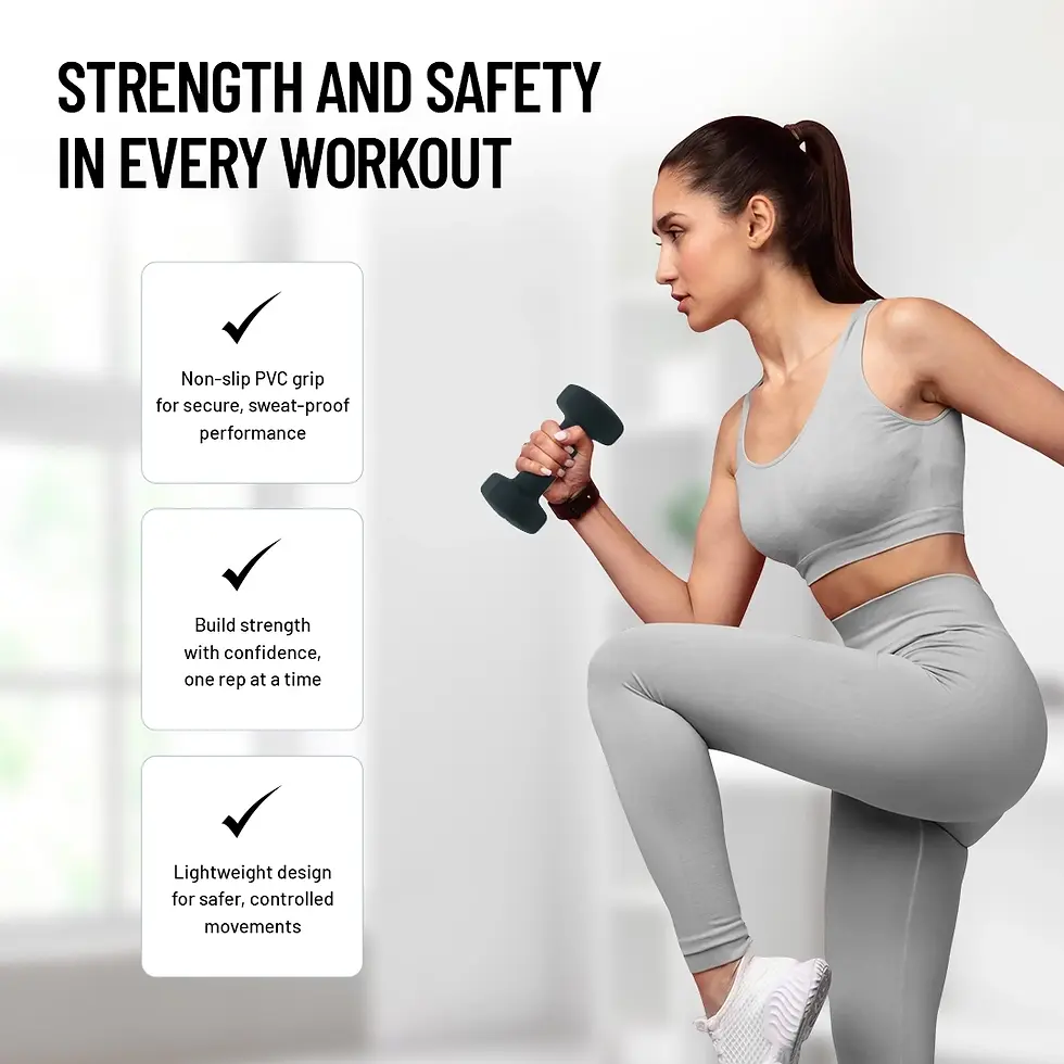 Thumbnail: Axox Fitness Neoprene Dumbbell - Pair | Color-Coded Weights for Strength & Rehab