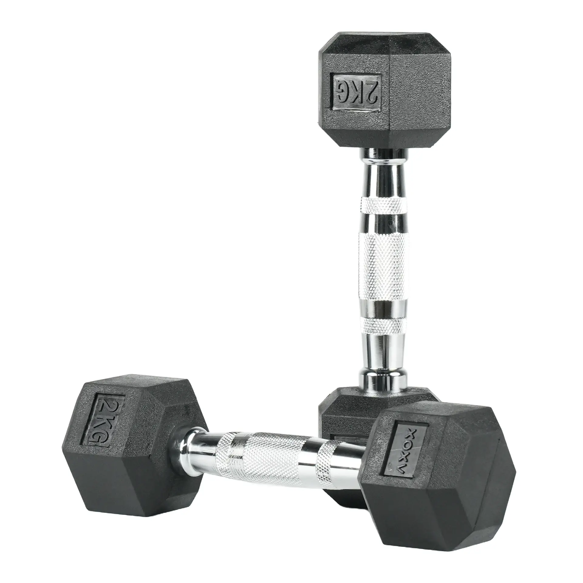 Axox Fitness Rubber Coated Hex Dumbbells - Pair | 2 Kg