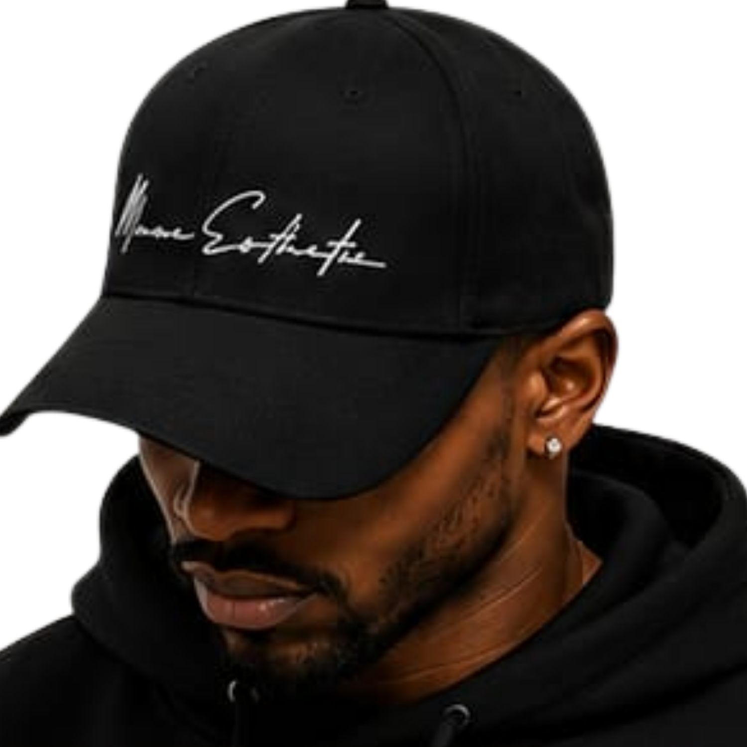 Mane Esthetic Signature Black Golf Cap(White Logo)