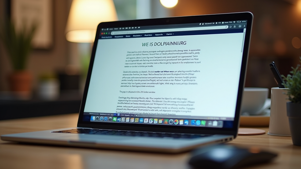 Eye-level view of a laptop screen showing a website disclaimer page