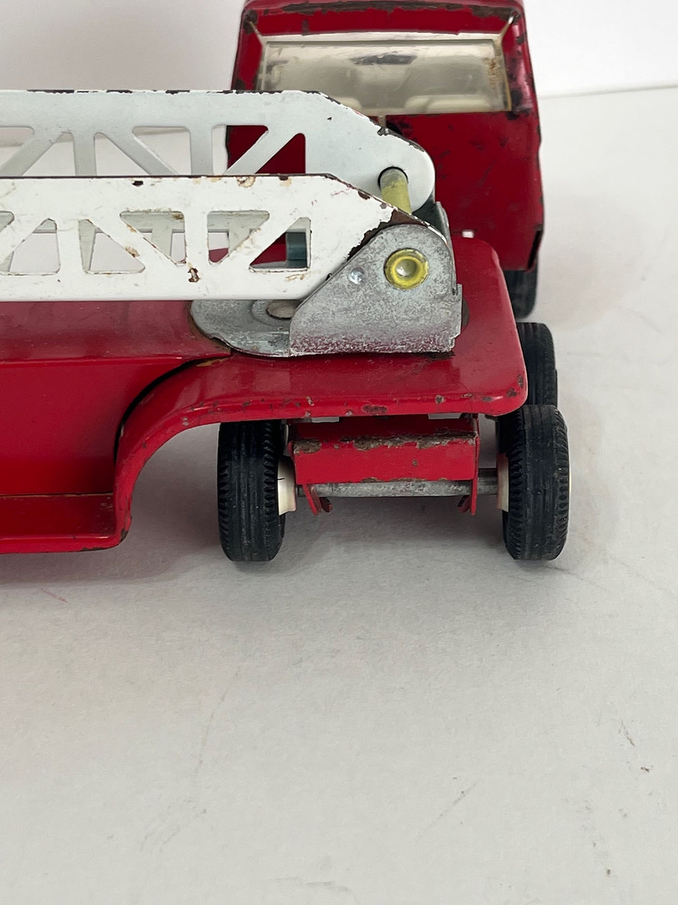 Thumbnail: Vintage Red Tonka Metal Fire Truck with Ladder 11"