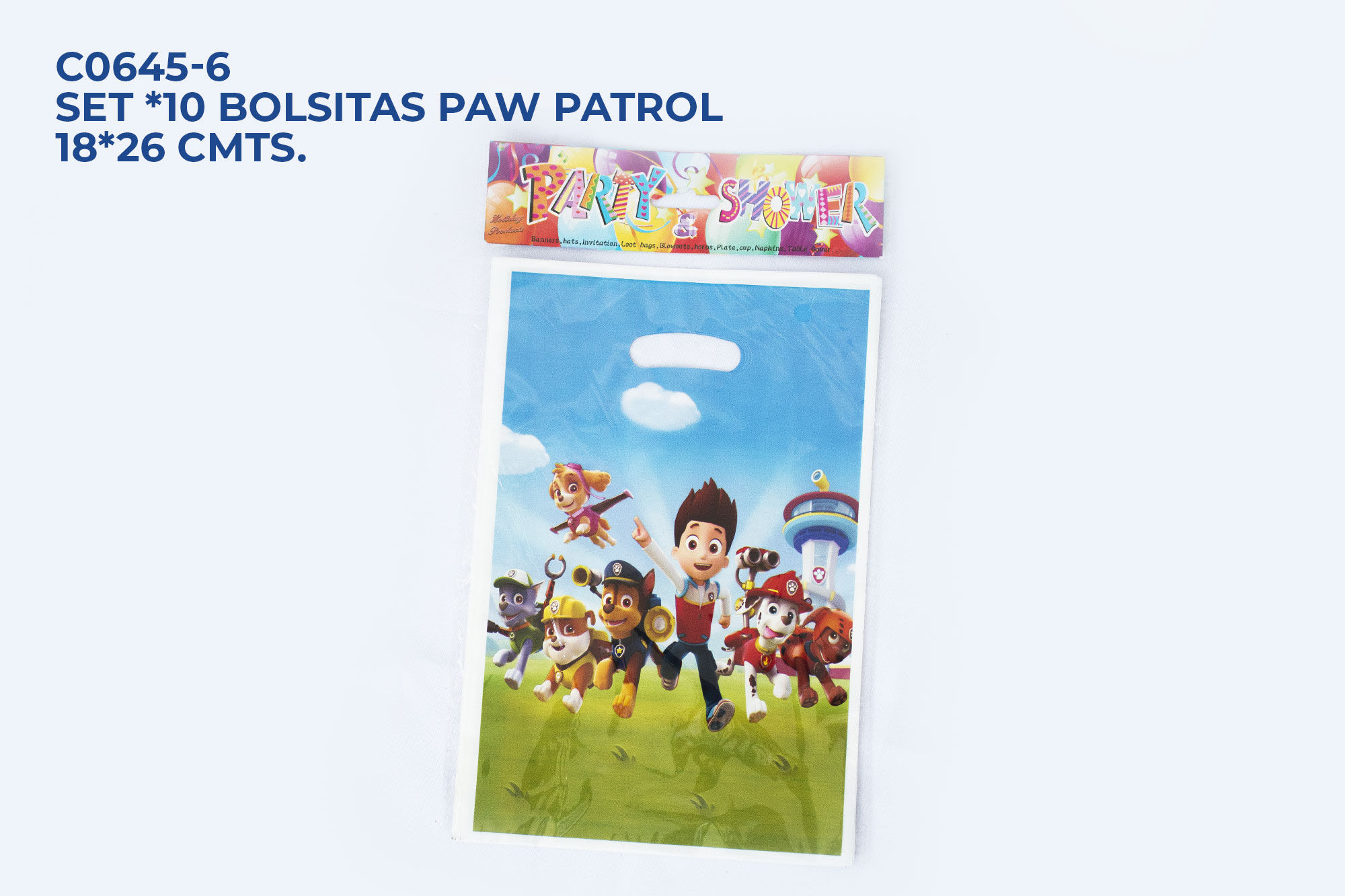 Set *10 Bolsitas Paw Patrol 18*26 cmts