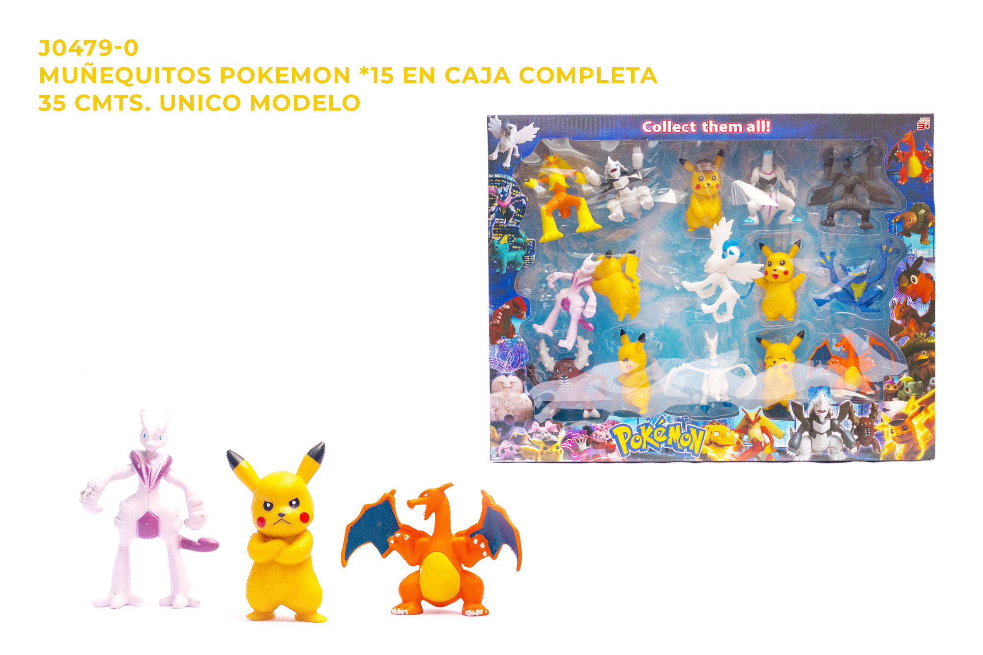 Muñequitos Pokemon *15 en caja Completa 35 cmts.
