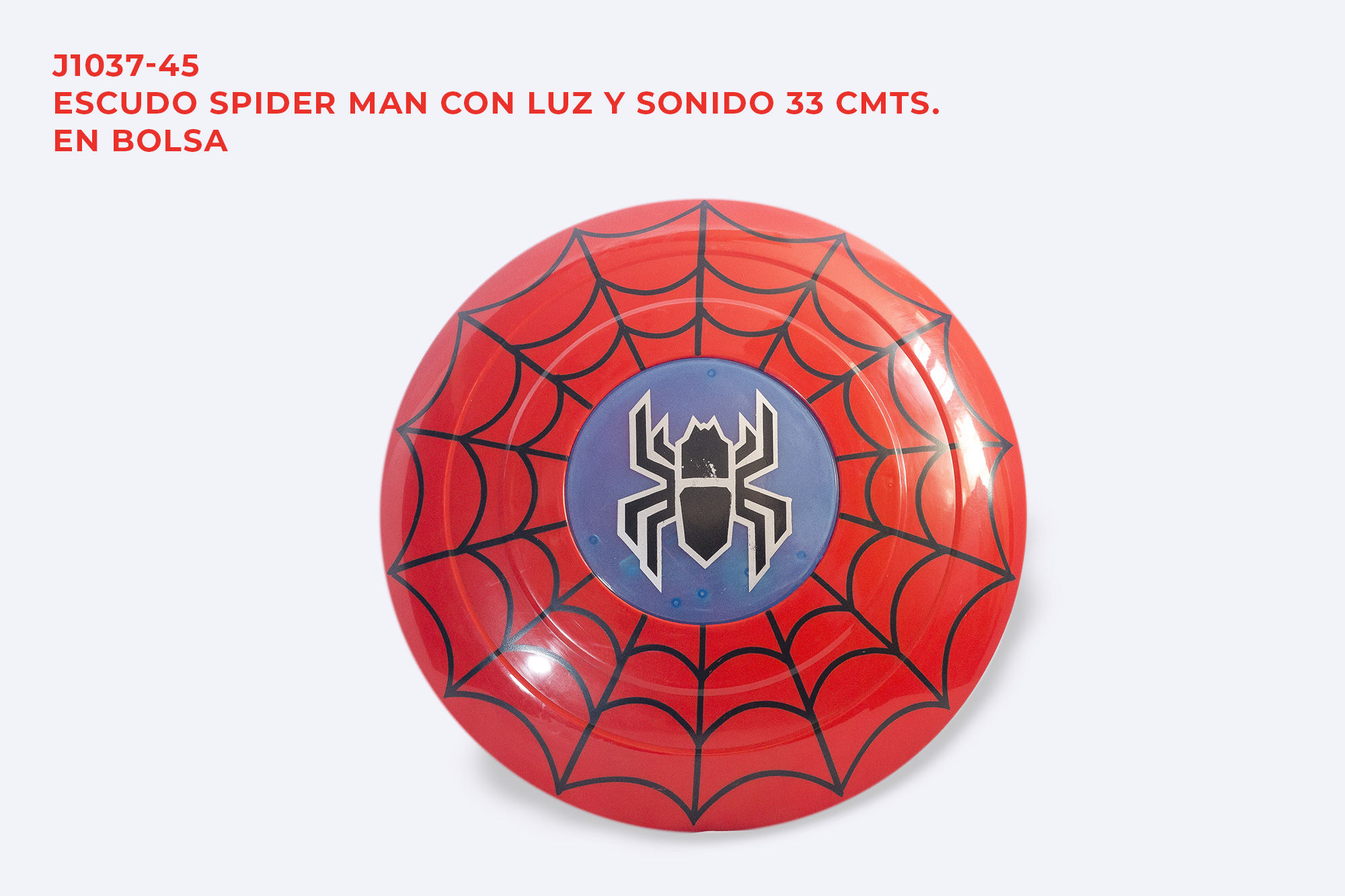 Escudo Spiderman con Luz y Sonido 33 cmts. En Bolsa