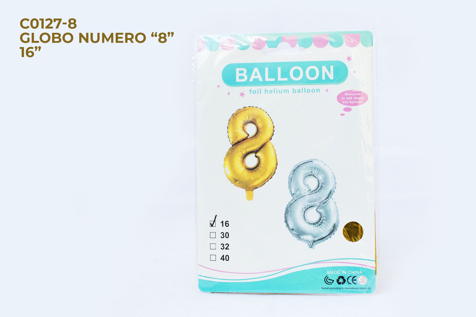 Globo Número "8" de 16"
