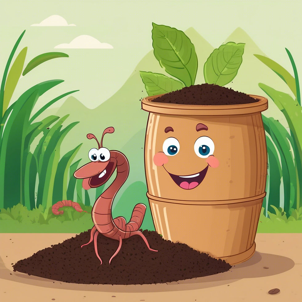 animated picture of a barrel of vermicompost with a smiling earthworm in the compost.jpg