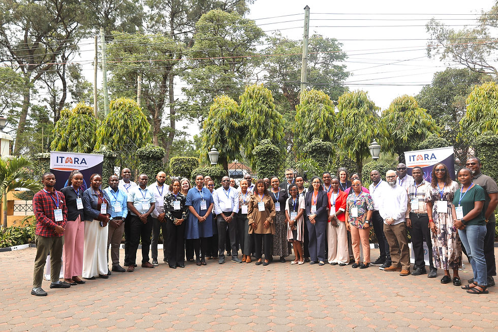 Photo from the second in person ITARA Investigators meeting in Arusha, Tanzania, bringing together colleagues from UoL, KIDH, KEMRI, Imperial College London, Warwick University, as well as local community partners (Mkuta, NCD Alliance) and PHC leaders. Over five days, they met with study teams and visited local health facilities supporting the ITARA clinical study.
