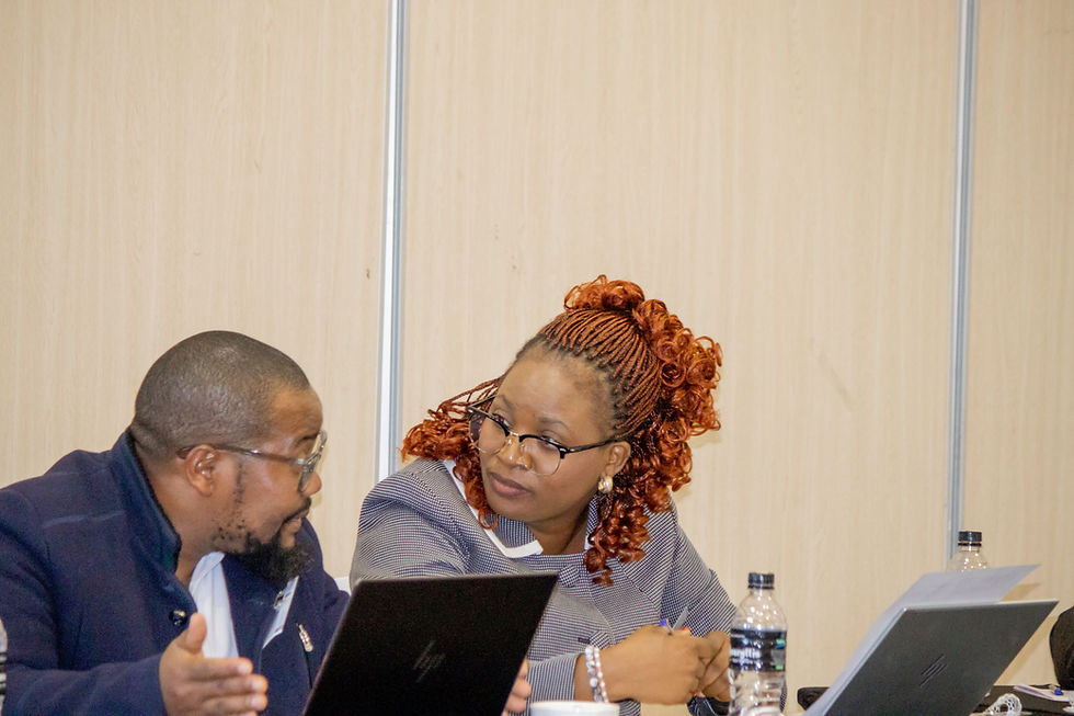 Dr David Zolowere, Registrar/CEO Medical Council of Malawi, and Ms Eunice Nahache, Assistant Director, Health Technical Support Services, Ministry of Health | Photo credits: Wezi Ngaiyaye
