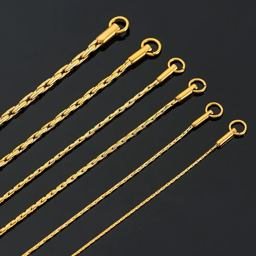 Thumbnail: Noble Stainless Steel Gold Color Link Chain Waterproof Choker Necklace High Qual
