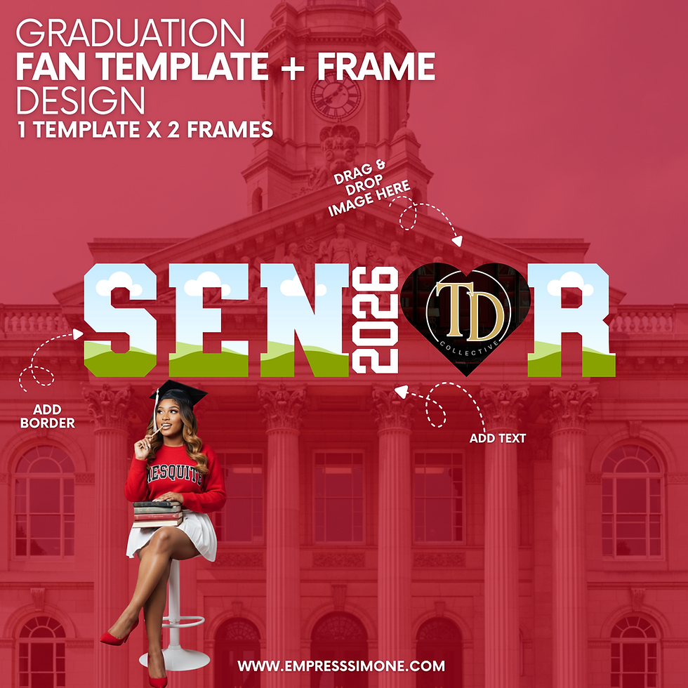 Editable graduation template with drag and drop photo frame