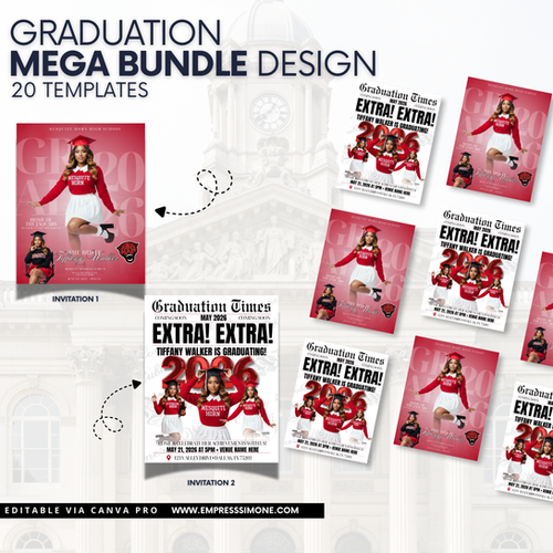 Mega Graduation Bundle – 25+ Editable Templates (Canva) | The Doula ...