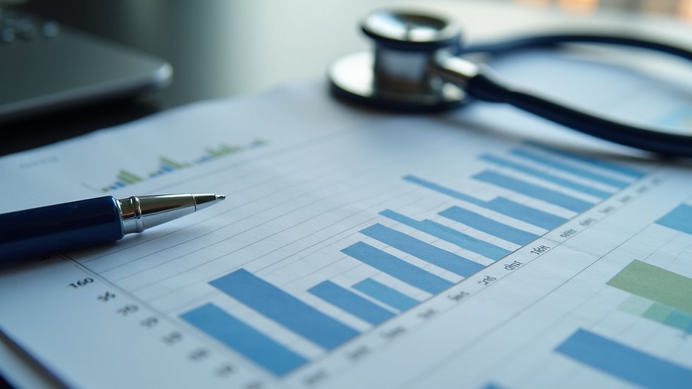 Close-up view of a spreadsheet filled with healthcare data trends