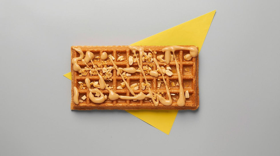 Peanut Flavour Waffle | Roasted Peanut Sauce & Crunchy Peanut Crumbs