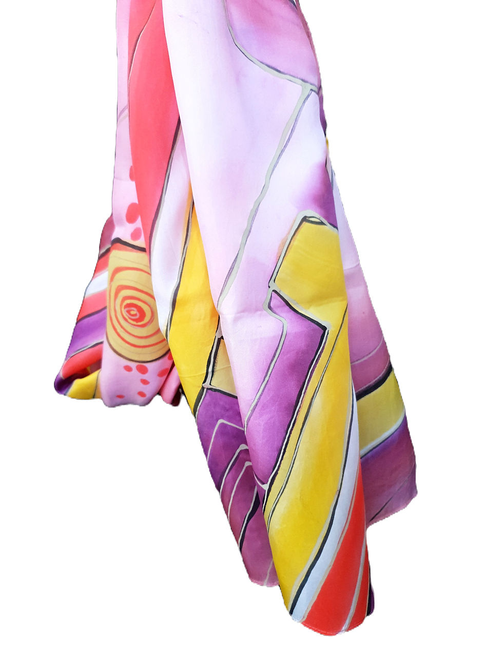 Thumbnail: Silk Stole with yellow arrows in an abstract design