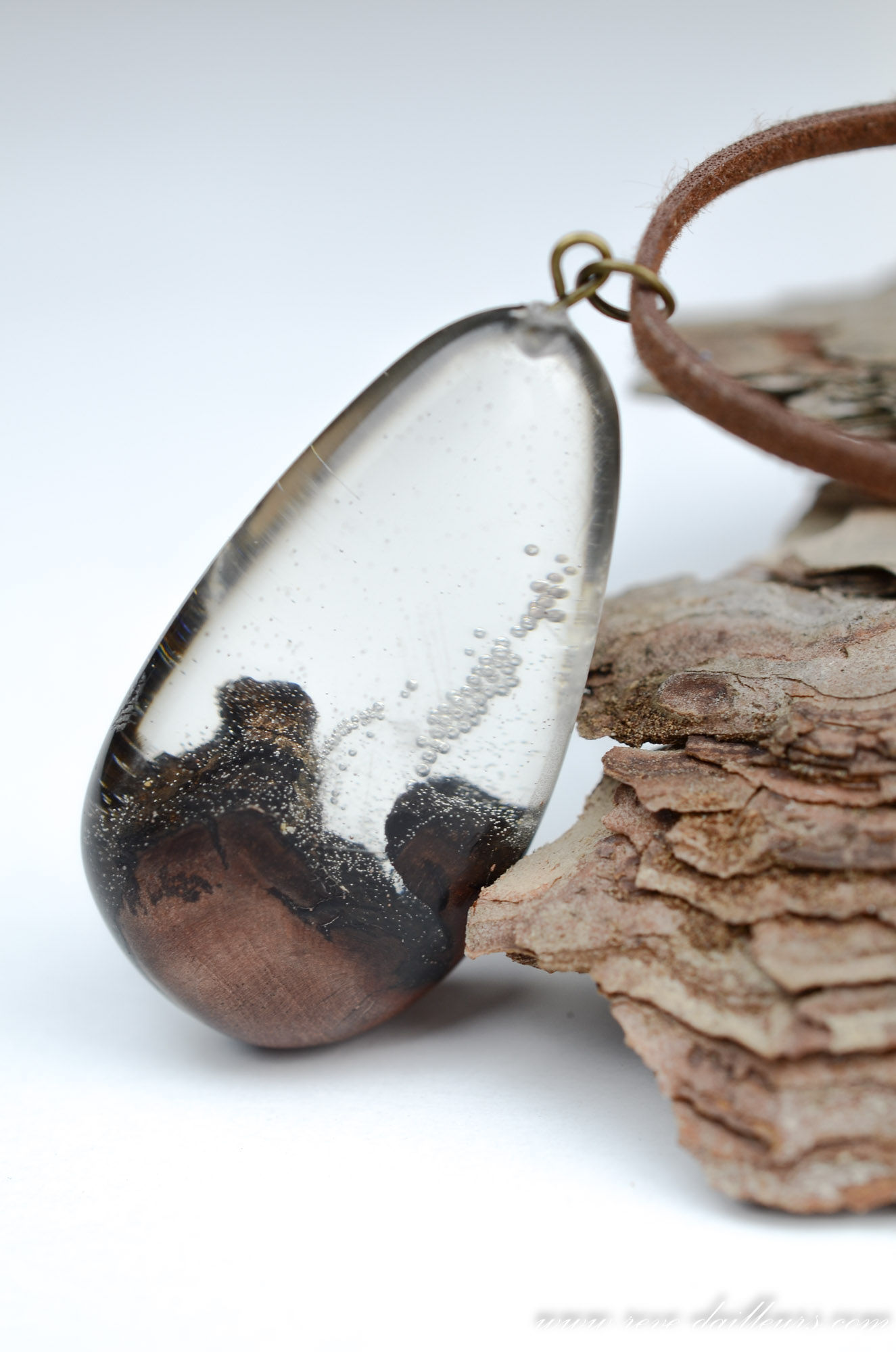 Pendentif Bois Resine #004