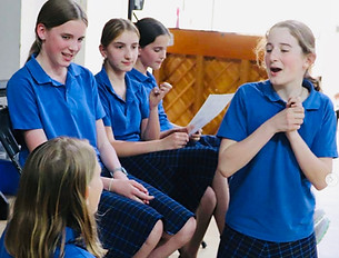 1. School pupils taking part in a singing workshop with West End On Demand