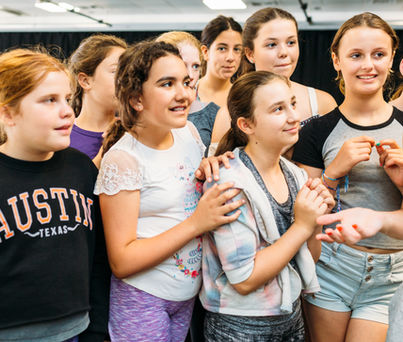 Students performing during the West End Workshop Day