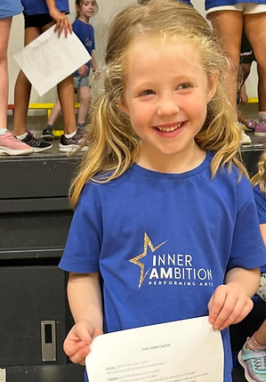 Young performer after a West End On Demand workshop at her performing arts school