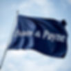 realistic photo of a dark navy blue flag blowing in the wind with exactly Evans & Payne wr