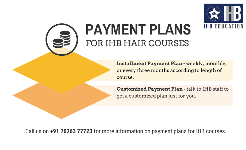 A guide on payment plans available for IHB courses, along with the IHB logo and telephone number