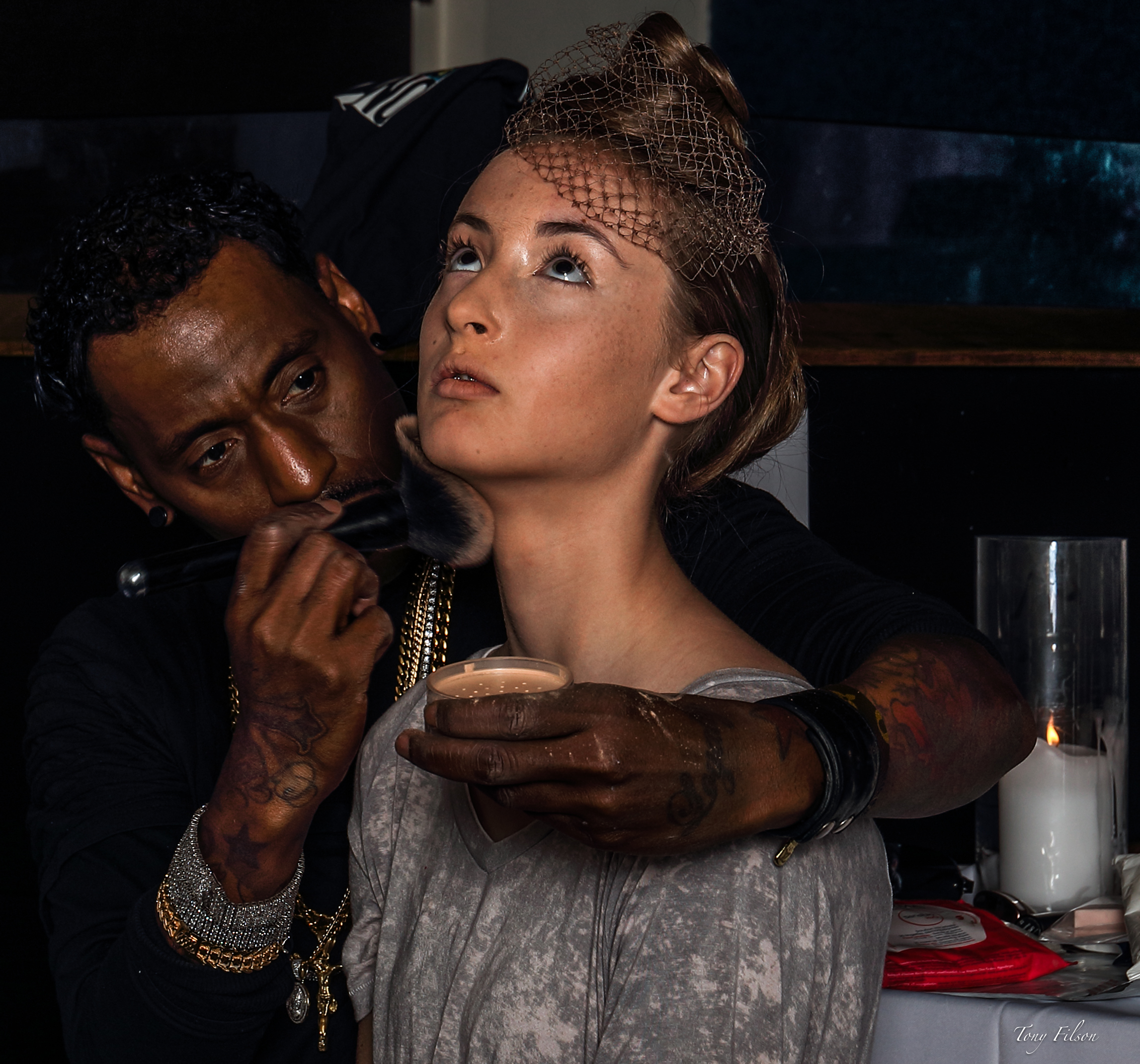 HMU BTS at NYFW for PopImpressKA Couture.  Face by MUA Picasso for Miss French's first fashion show