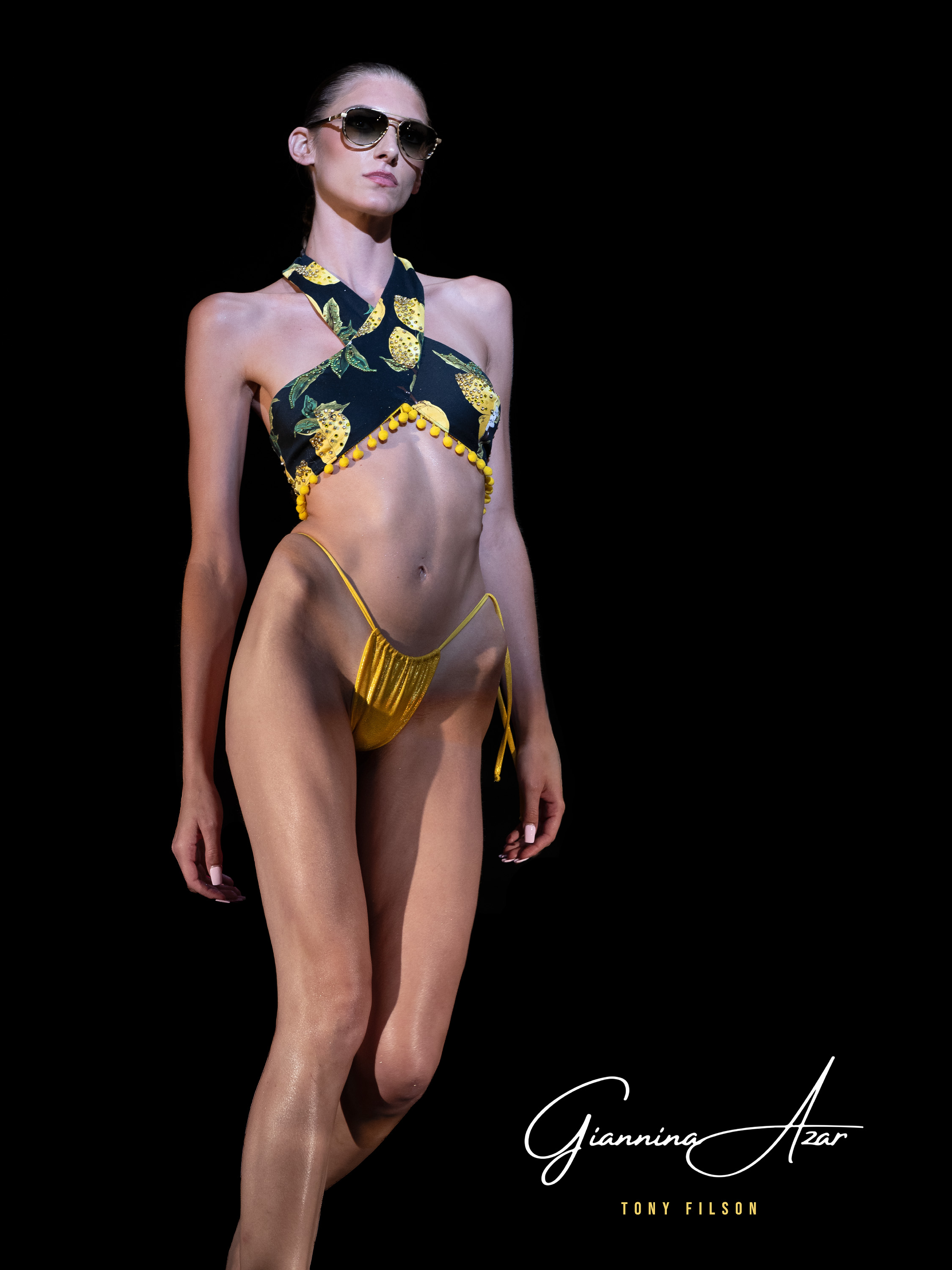 Miami Swim Week Photographer Tony Filson photographed Giannina Azar's  SS | 2026 Swimwear Collection at a show produced by Art Hearts Fashion and Miami Talents at Club M2 in Miami Beach