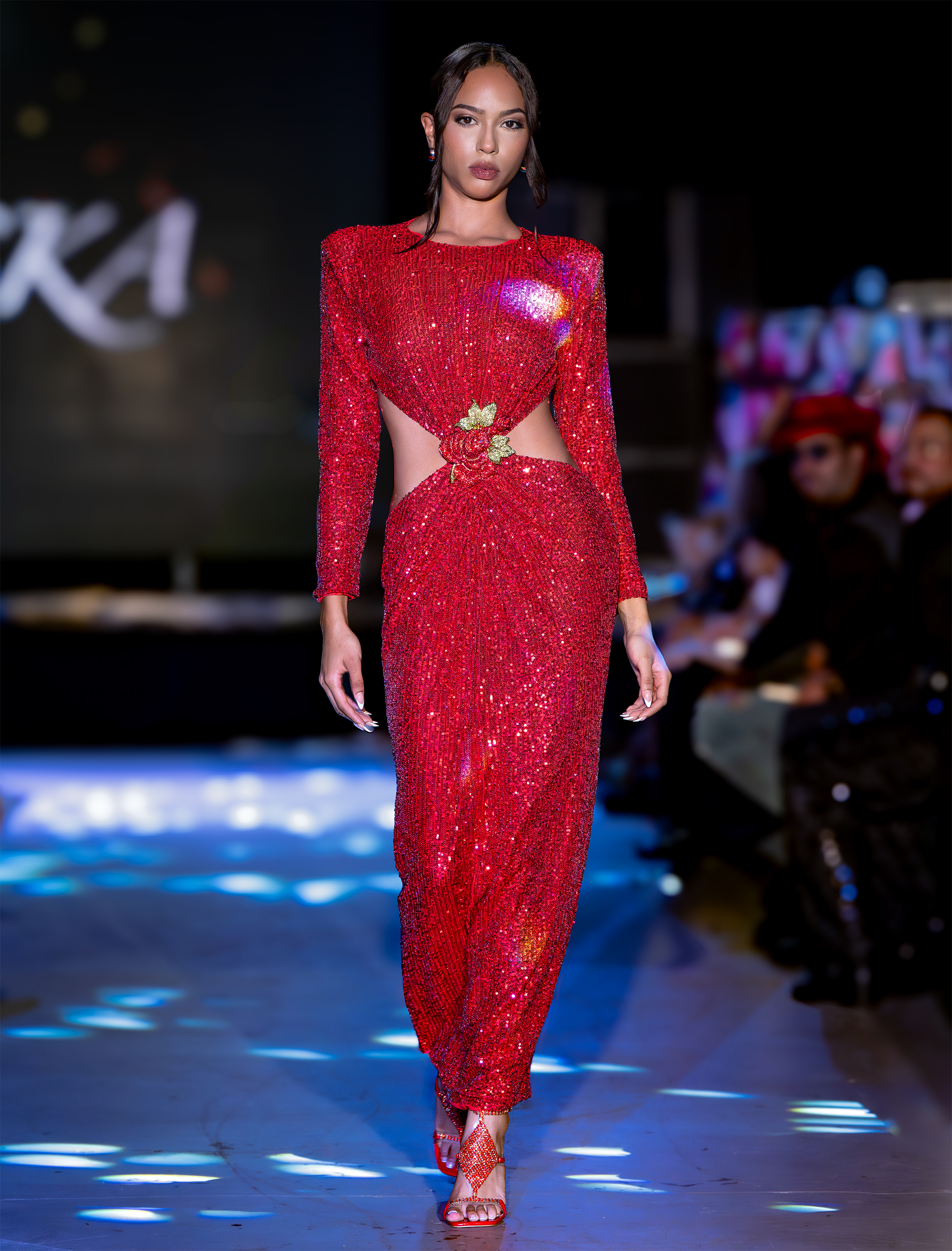 Isabella Ramshaw walking for Divaska Fashion at Art Basel Miami by Photographer Tony Filson. The show was produced by Art Hearts Fashion for The Miami Talent Awards 2025