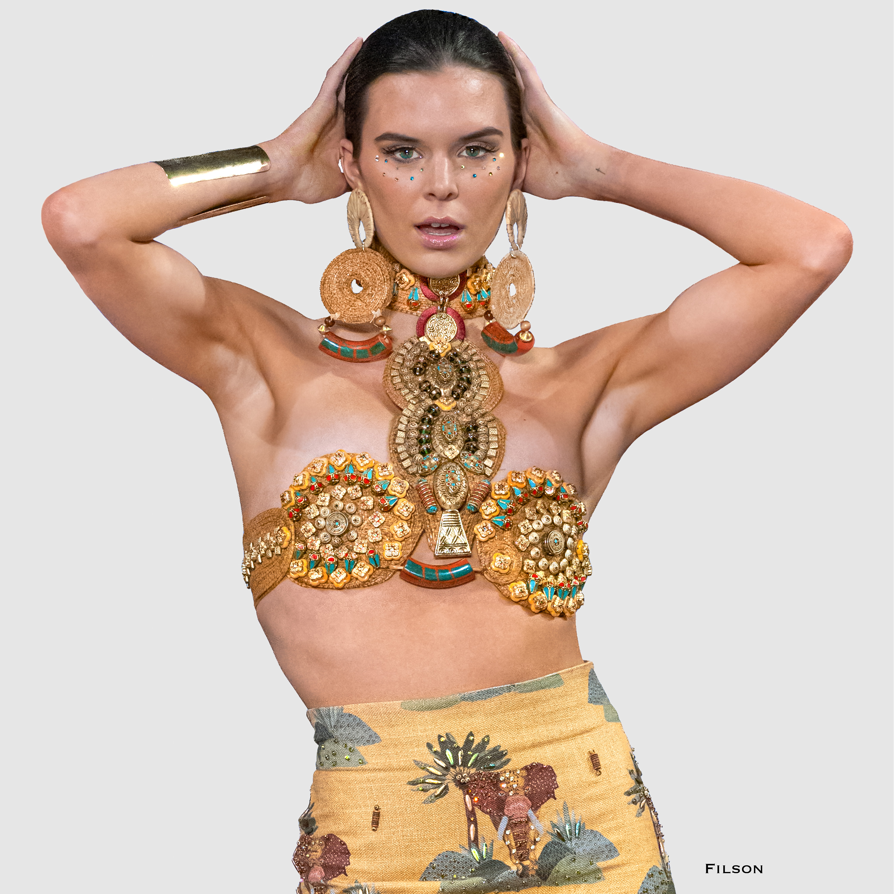 Model Rylee Spinks for Giannina Azar at Miami Swim Week hosted by Art Hearts Fashion and Photographed by Tony Filson of KissMyKite for World Fashion Media News