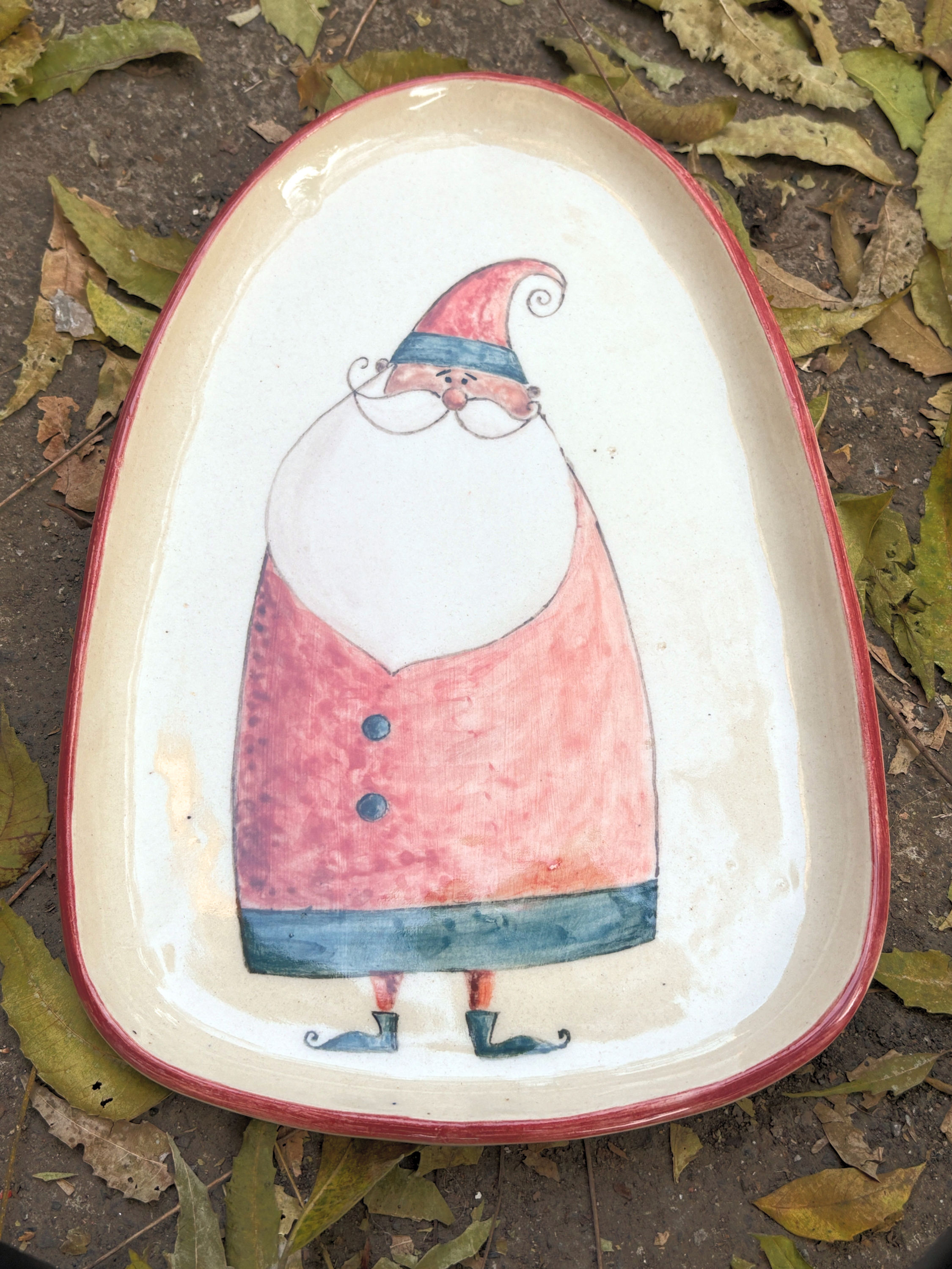 Hand painted Santa plate