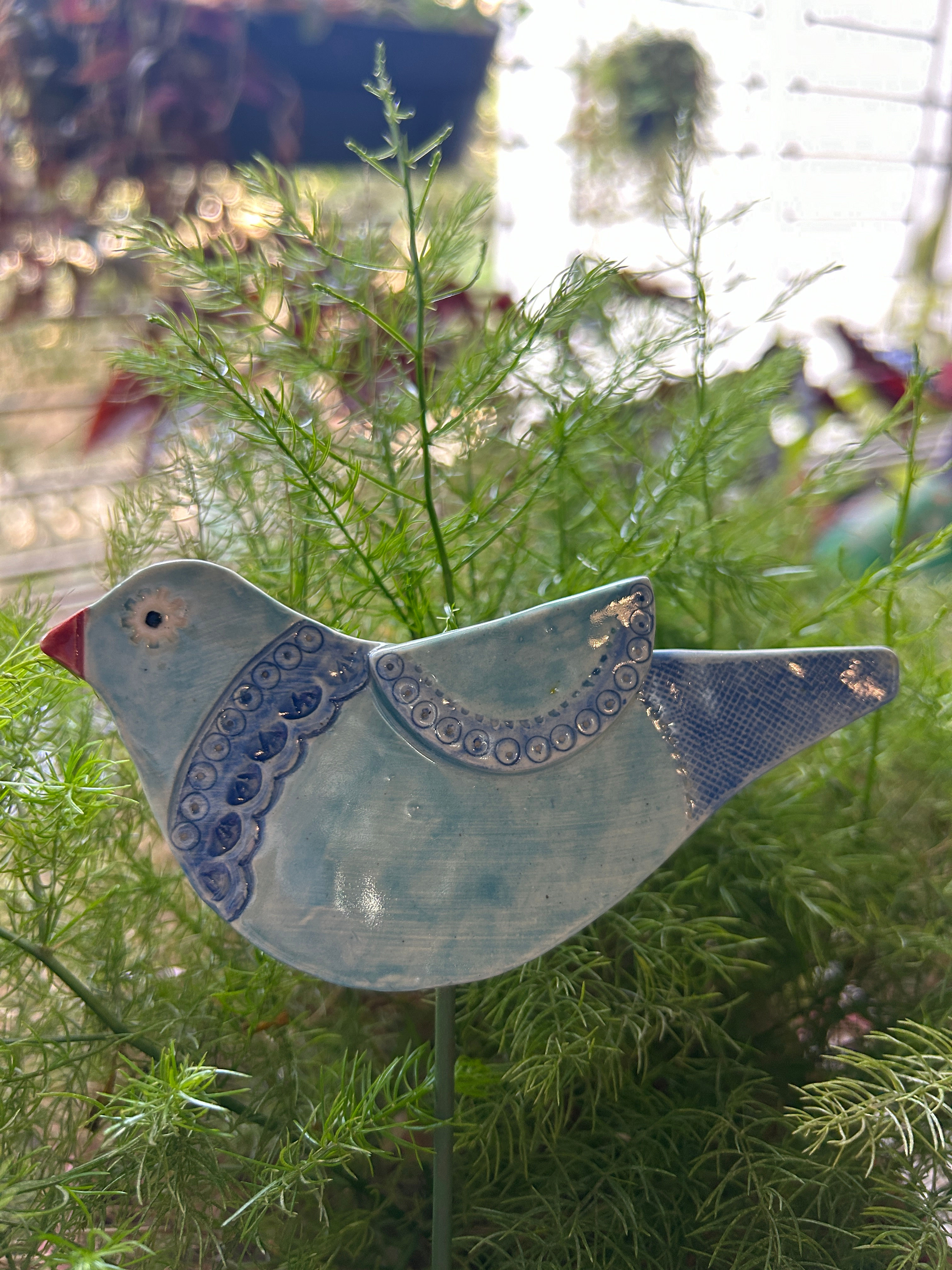 Ceramic Bird Plant Stake4