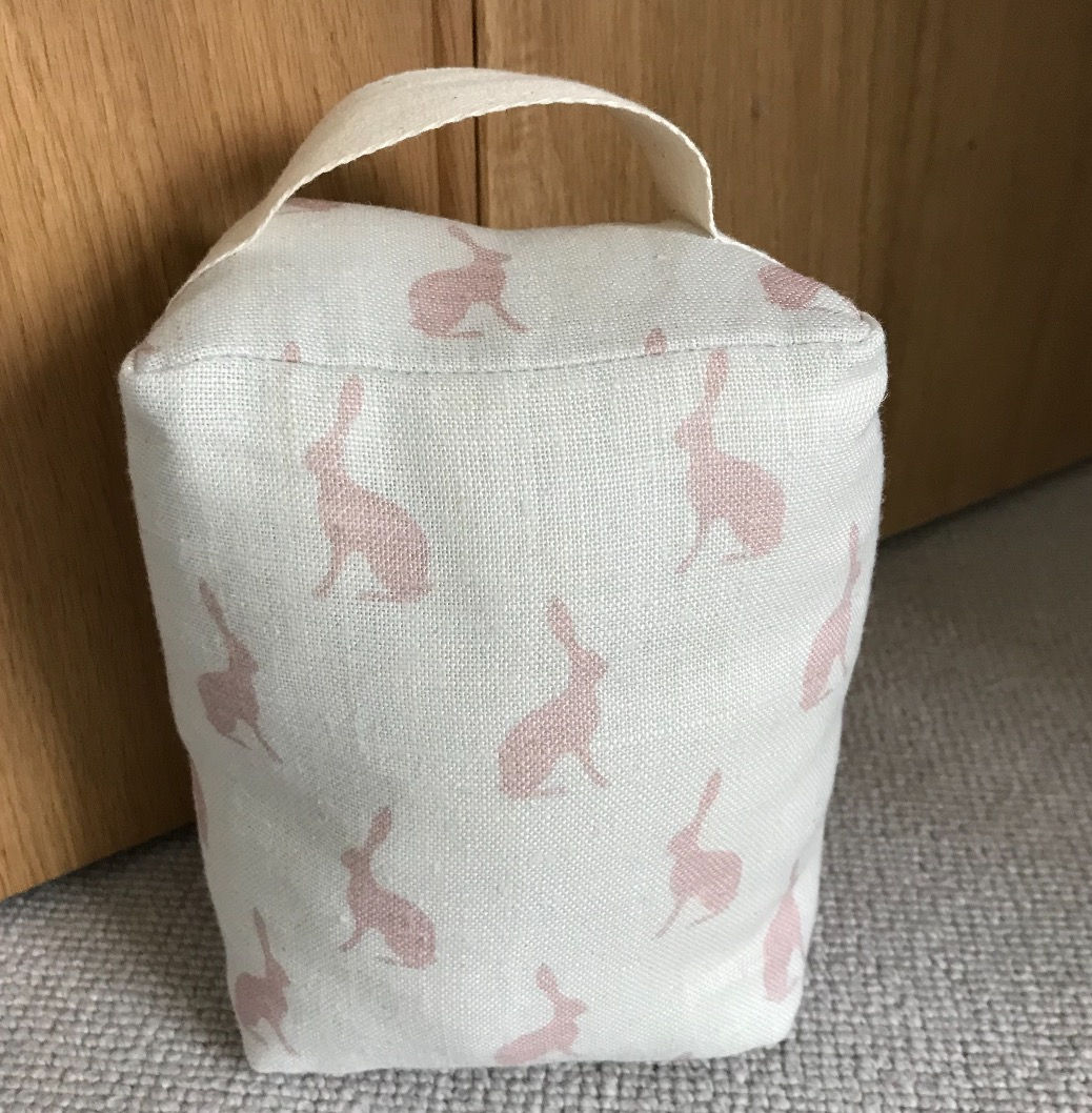 Peony & Sage Linen Doorstop - Mini hops in pink icing