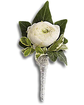 Blissful White Boutonniere